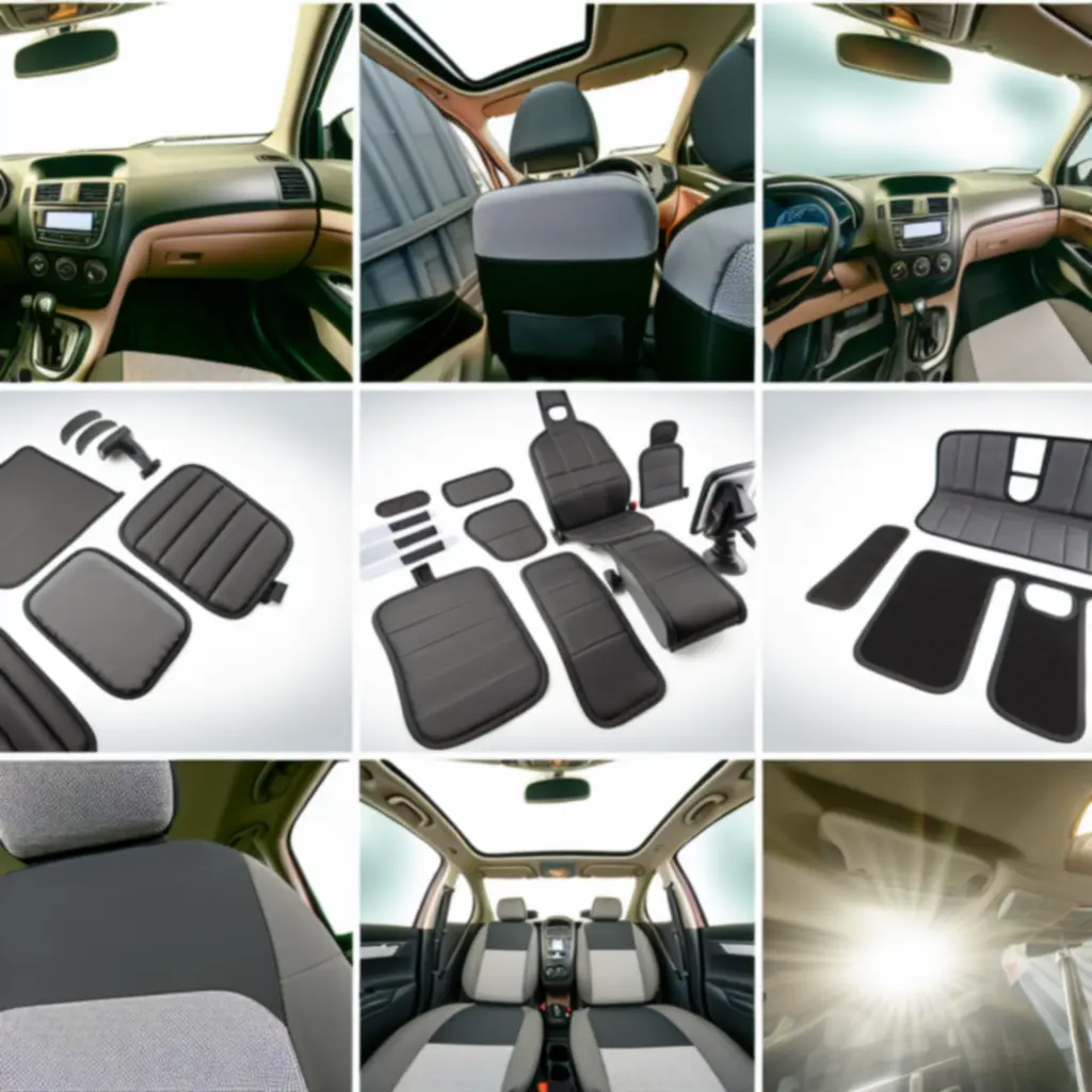 Zestaw nowoczesnych akcesoriów samochodowych