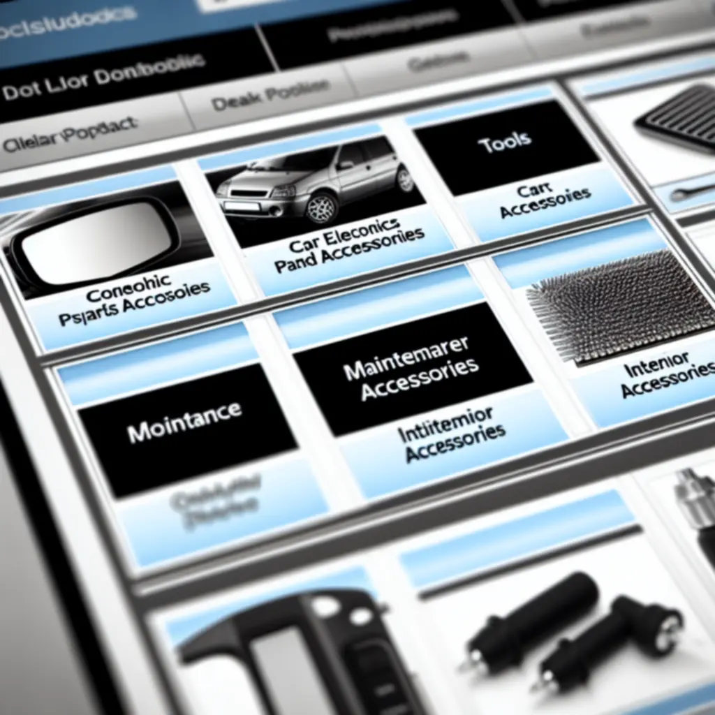 Schemat nawigacji po kategoriach części samochodowych