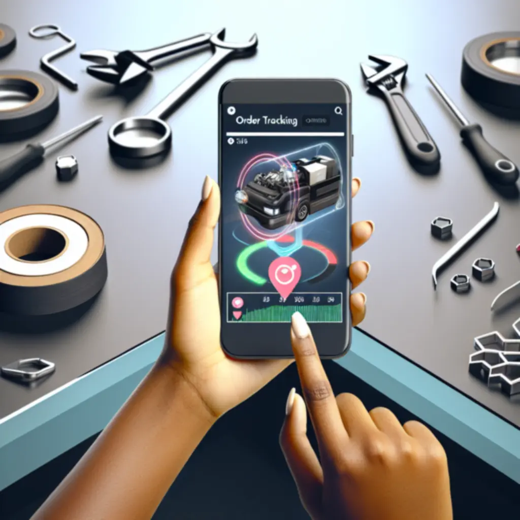 Widok aplikacji do śledzenia przesyłki na smartfonie