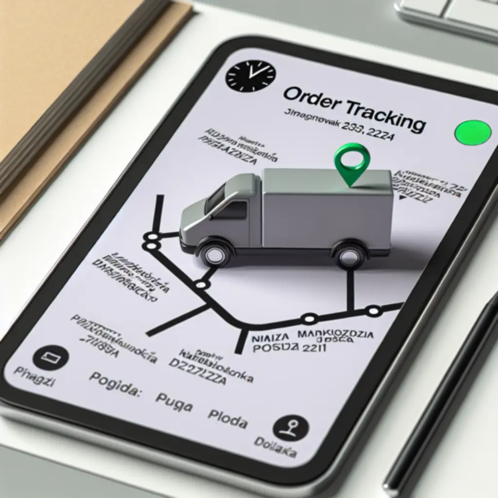 Mapa z podglądem śledzenia przesyłki w czasie rzeczywistym